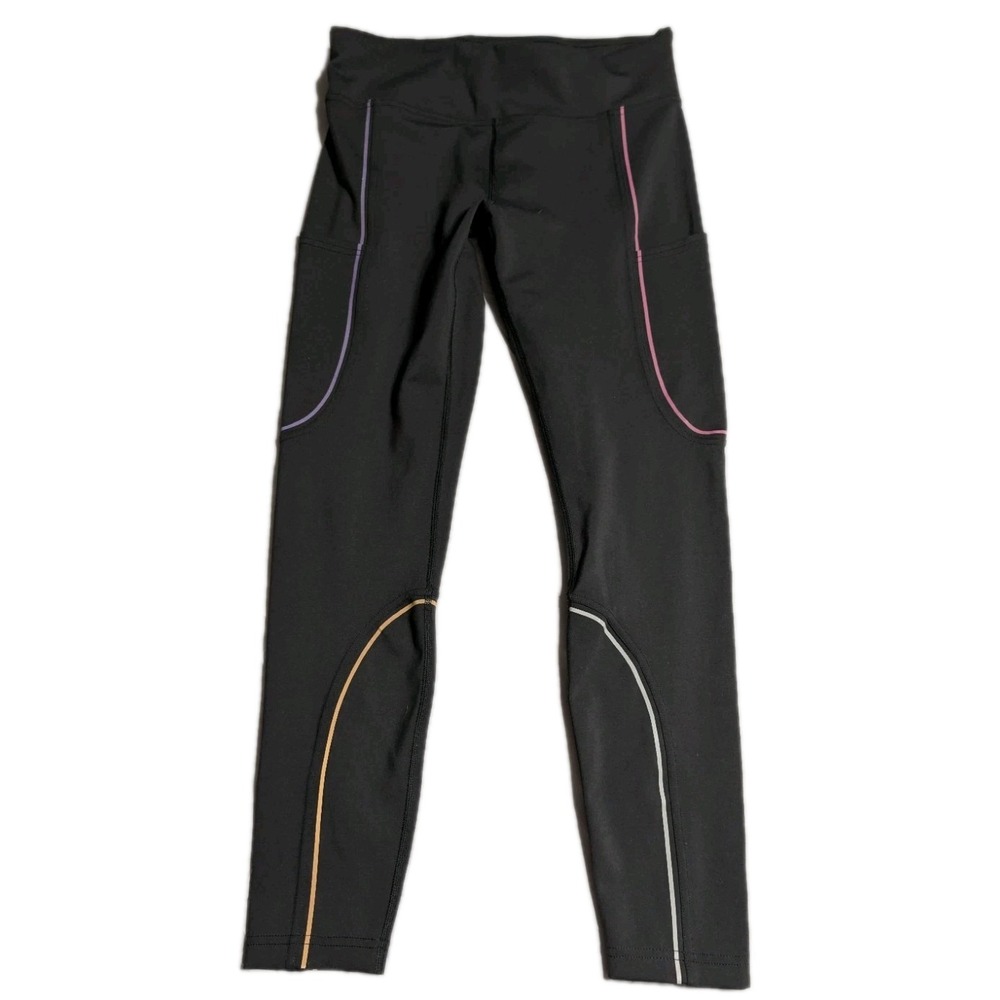 Outdoor Voices‎ TechSweat Leggings Womens M Black Colorblock Pocket 7/8